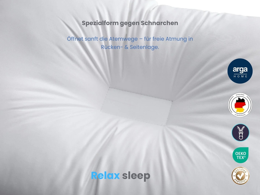 AH RELAX Sleep – Anti-Schnarch Visco-Kopfkissen 